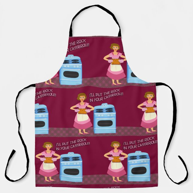 Rock and Casserole Funny Snarky Housewife Art Apron (Front)