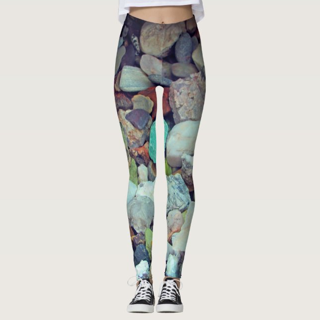  Rock and Gem Collection Photo Colourful Stones Leggings (Front)