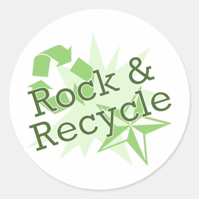 Rock and Recycle Classic Round Sticker (Front)