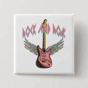 Rock and Roll 2 Inch Square Button