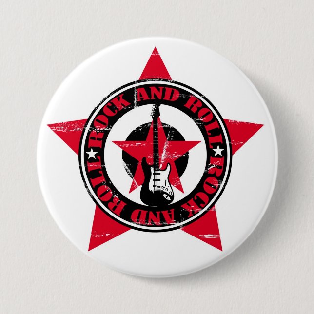 Rock and Roll 3 Inch Round Button (Front)