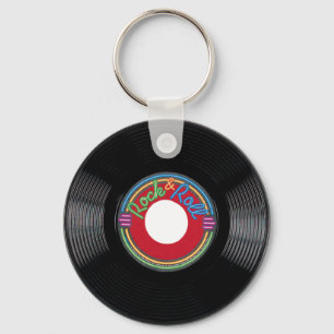 Rock and Roll 45 Record Keychain