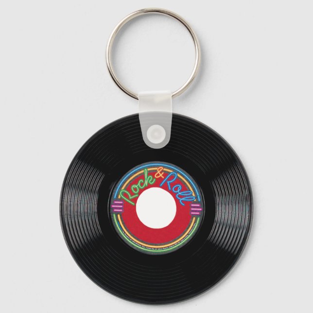 Rock and Roll 45 Record Keychain (Front)