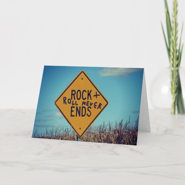 Rock and Roll and Happy Birthday Card (Front)