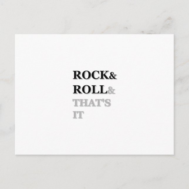 Rock and Roll And That's It Postcard (Front)
