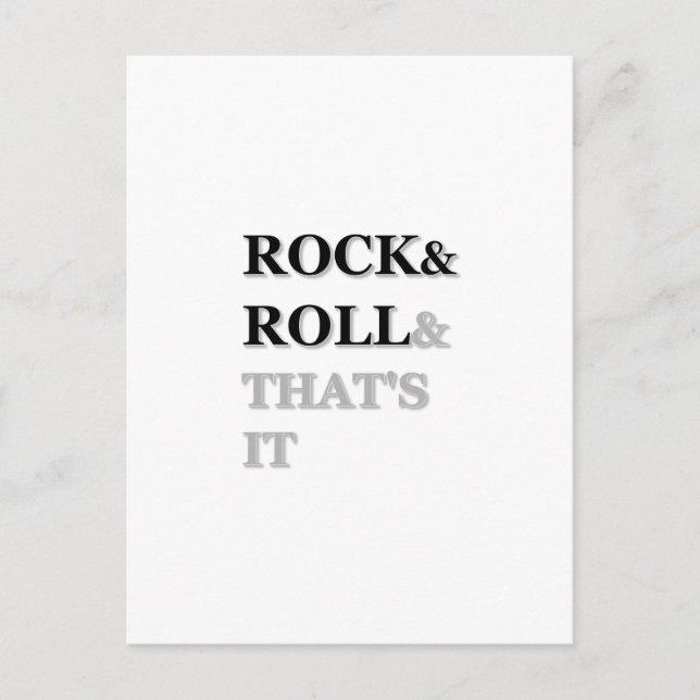 Rock and Roll And That's It Postcard (Front)