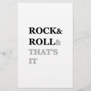 Rock and Roll And That's It Stationery