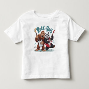 Rock And Roll BigFoot And Panda Jam Session Toddler T-shirt