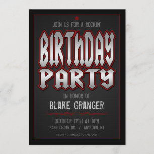 Rock and Roll Birthday Party Invitation
