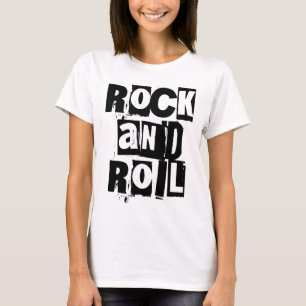 Rock and Roll bold and distressed logo design T-Shirt