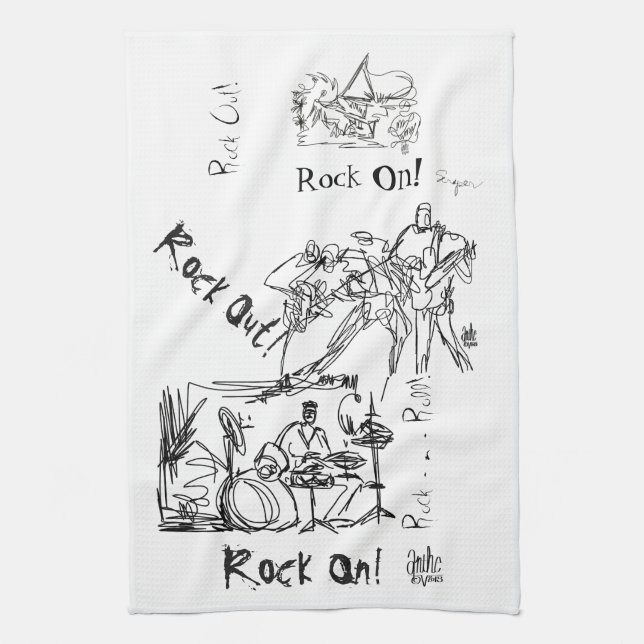 Rock and Roll by Anthe Kitchen Towel (Vertical)