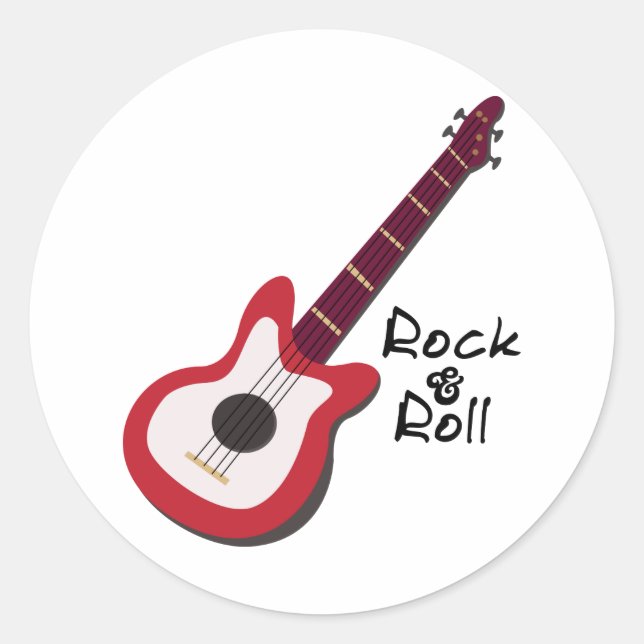 Rock and Roll Classic Round Sticker (Front)