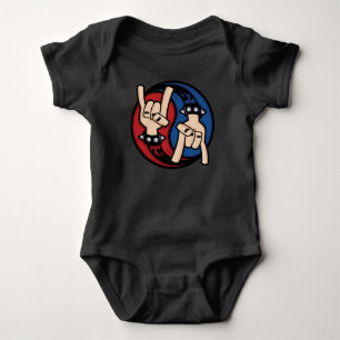 Rock and Roll Devil Horns Yin Yang Baby Bodysuit
