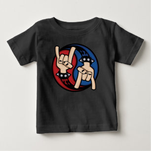 Rock and Roll Devil Horns Yin Yang Baby T-Shirt