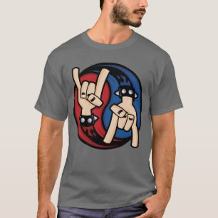 Rock and Roll Devil Horns Yin Yang T-Shirt