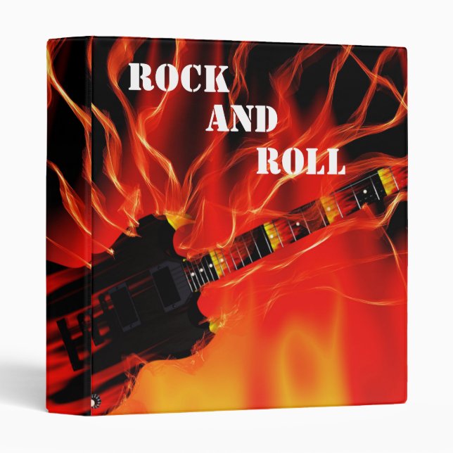 ROCK AND ROLL FIRE GUITAR BINDER (Front/Spine)