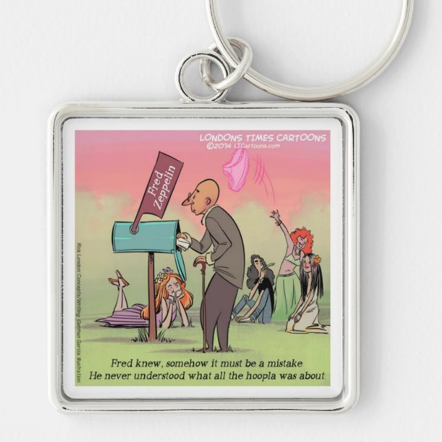 Rock And Roll Fred Funny Keychain (Front)