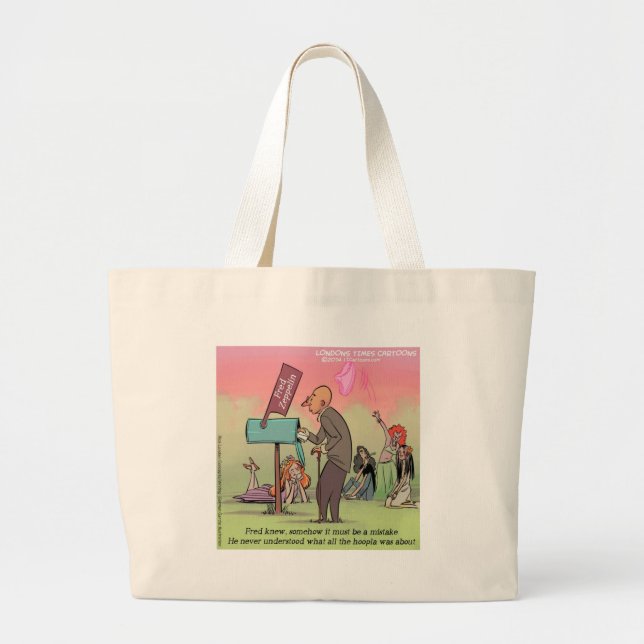 Rock And Roll Fred Funny Large Tote Bag (Front)