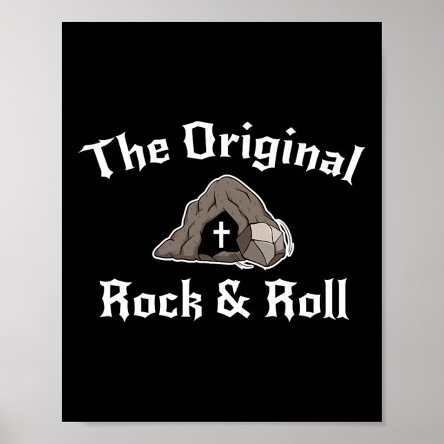 Rock And Roll Funny Easter Tomb Christian Original Poster (Front)