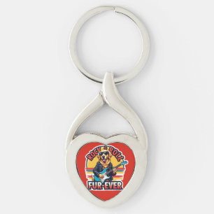 Rock and Roll Fur-Ever Golden Retriever Dog  Keychain