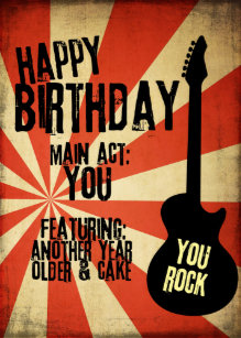 Rock Guitar Birthday Cards Zazzle Ca