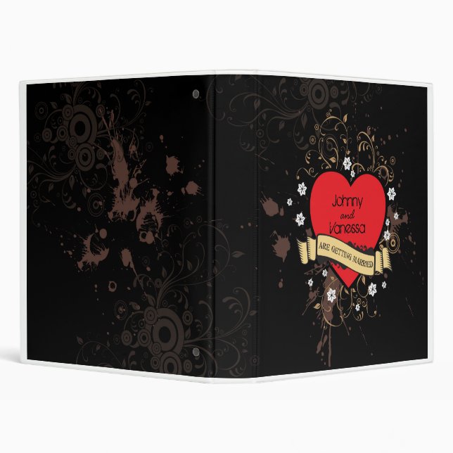 Rock and Roll Grungy Heart (Brown) Binder (Background)