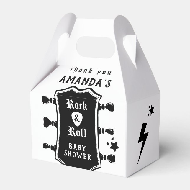 Rock and Roll Guitar Baby Shower Favor Box (Front Side)