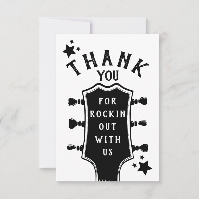 Rock and Roll Guitar Baby Shower Thank You (Front)