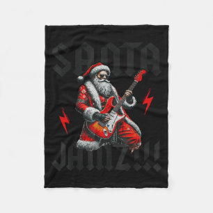 Rock And Roll Guitar Christmas For Women Men Boys  Fleece Blanket