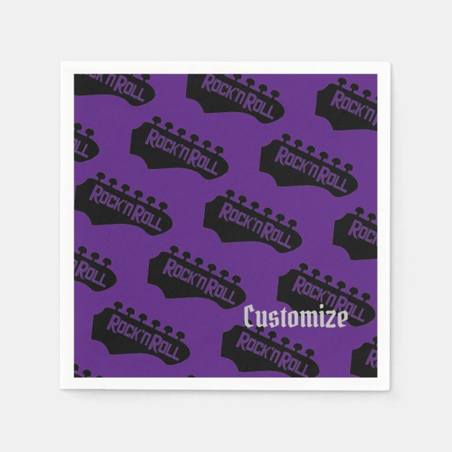 Rock and Roll Guitar Pattern Napkins (Front)