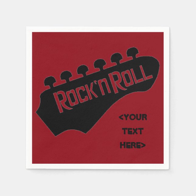 Rock and Roll Guitar Personalized Napkins (Front)