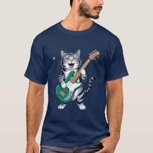 Rock And Roll guitar playing cat T-Shirt