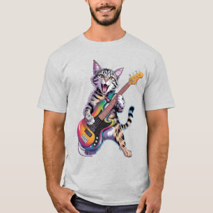Rock And Roll guitar playing cat T-Shirt