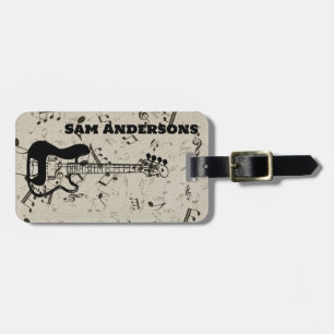 Rock and Roll Guitar Sound Wave Luggage Tag
