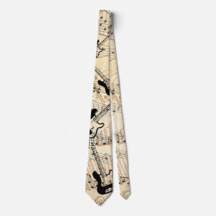 Rock and Roll Guitar Sound Wave  Tie