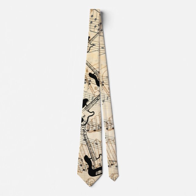 Rock and Roll Guitar Sound Wave  Tie (Front)