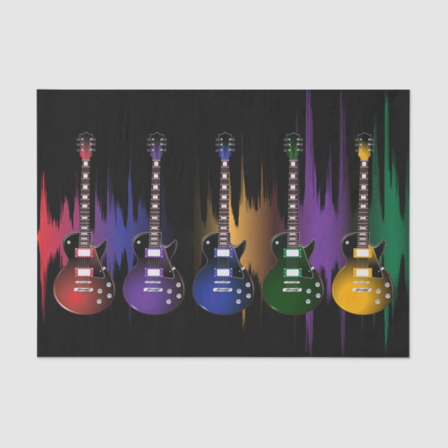Rock and Roll Guitar Sound Wave Tissue Paper (Front)
