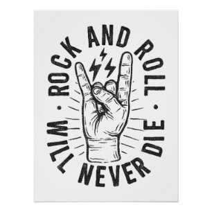Rock and Roll Hand Poster