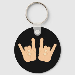 Rock and Roll Hand Sign Keychain