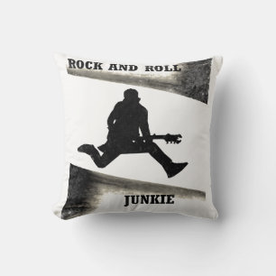 Rock and Roll Junkie Throw Pillow