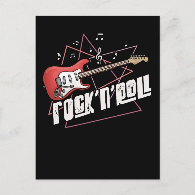 Rock and Roll Lover Guitar Music Postcard (Front)