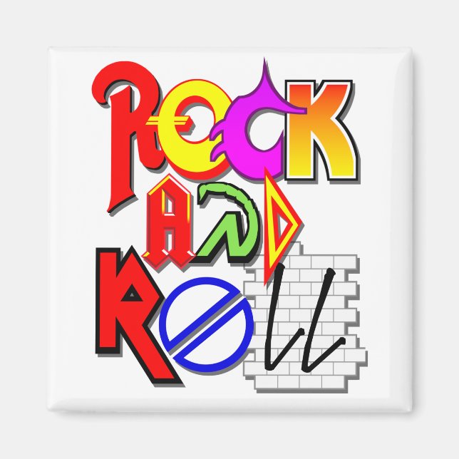 Rock and Roll Magnet (White) (Front)