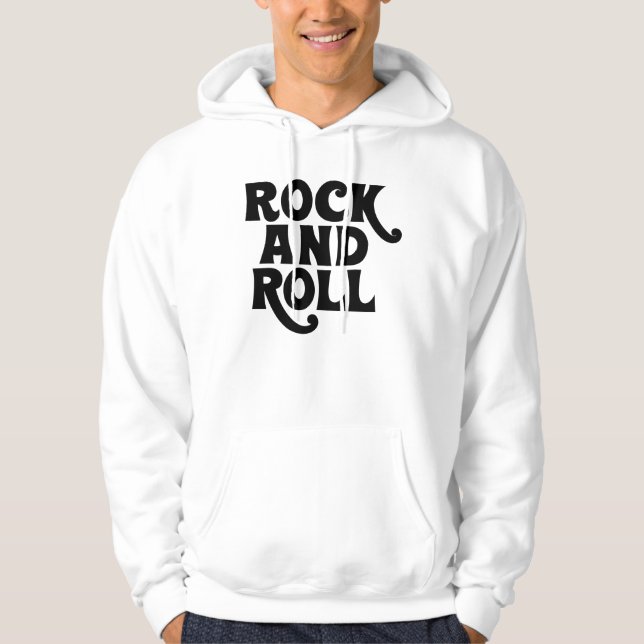 Rock and Roll music logo design Hoodie (Front)