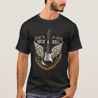 Rock and Roll Music Lover Guitar Wings T Shirt