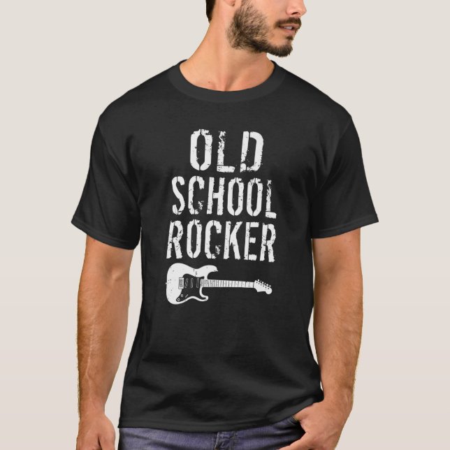 Rock and Roll Old School Rocker   T-Shirt (Front)