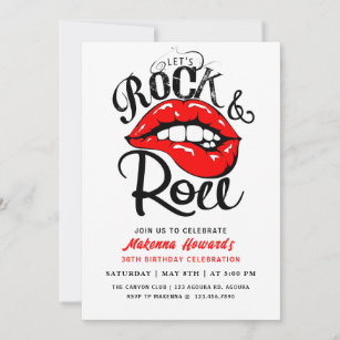  Rock and Roll Party, Rock & Roll BIRTHDAY, Invitation