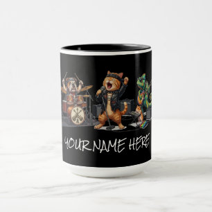Rock and Roll Pets Band - Funny Animals Concert Mug