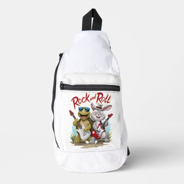 Rock And Roll Rabbit and Tortoise Jam Session Sling Bag (Front)