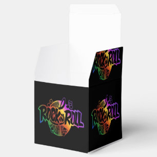 Rock and Roll Rainbow Music Pattern Cube Favour Bo Favor Box