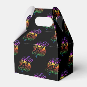 Rock and Roll Rainbow Music Pattern Favour Box